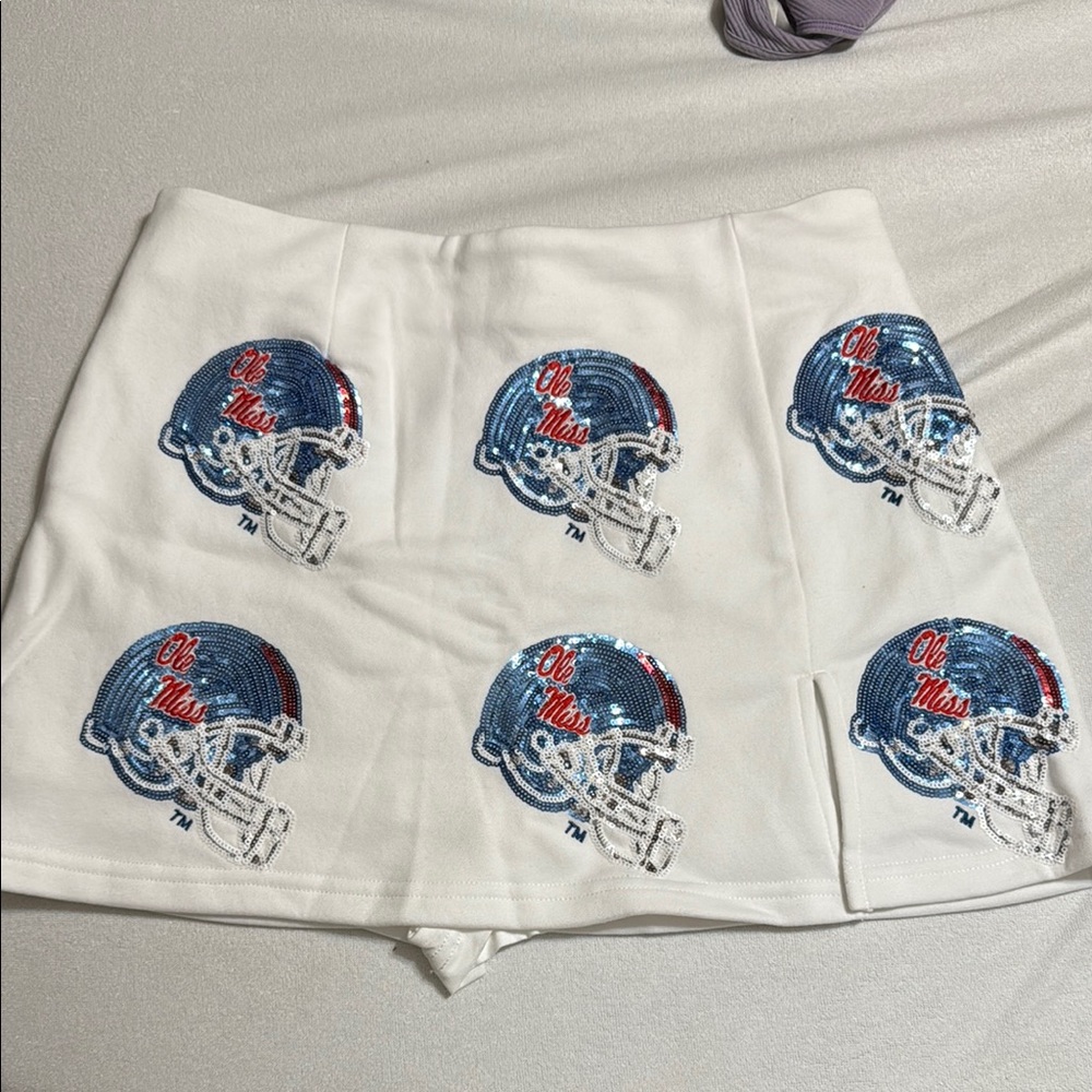 NWOT Queen of Sparkles Ole Miss Helmet Skort